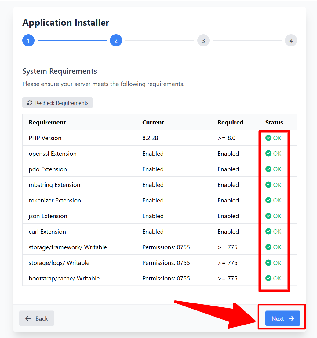 Installer system requirements check